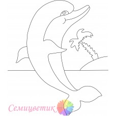 Дельфин с пальмой
